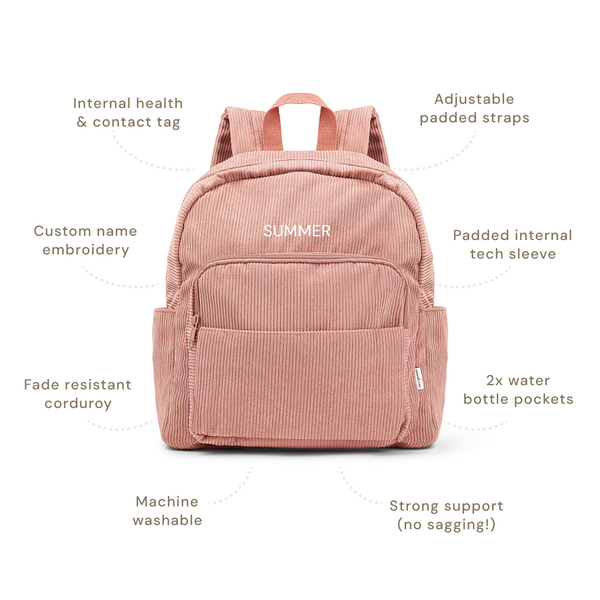 Dusty Rose – Corduroy Backpack