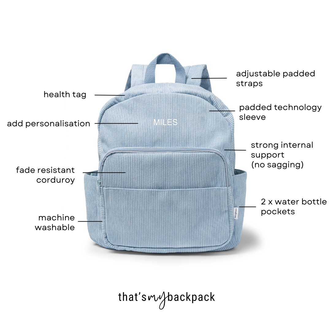 Powder Blue - Corduroy Backpack