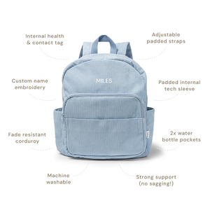 Powder Blue – Corduroy Backpack