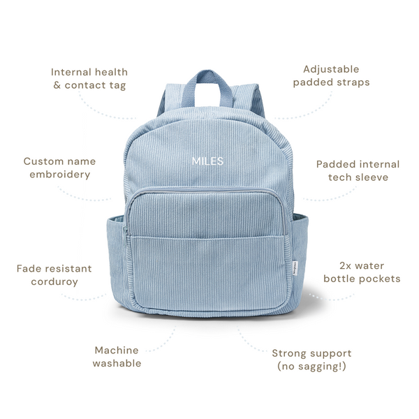 Powder Blue – Corduroy Backpack