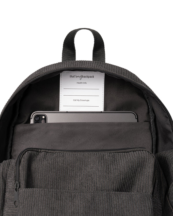 Charcoal – Corduroy Backpack